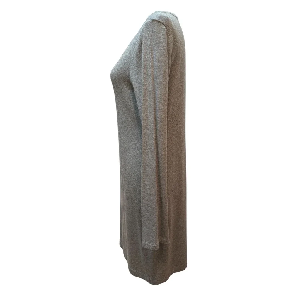 Lou & Grey Women‎ Gray Long Sleeve Crew Neck Knit Dress Size M